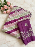 Magenta Sage Green Sequin Work Saree with Matching Embroidered Blouse